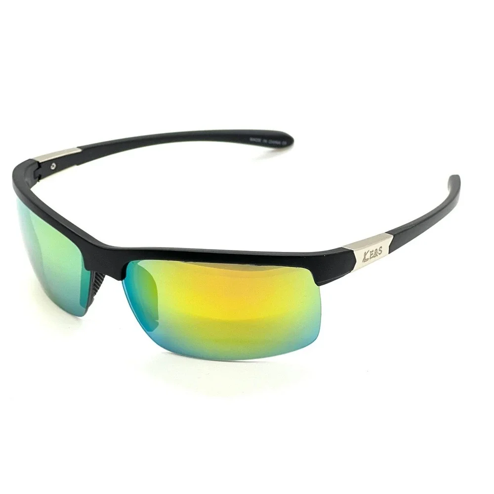 K&S Men's Sunglasses Yellow Mirrored‎ Lens Driving Fishing Sport Shades Lentes